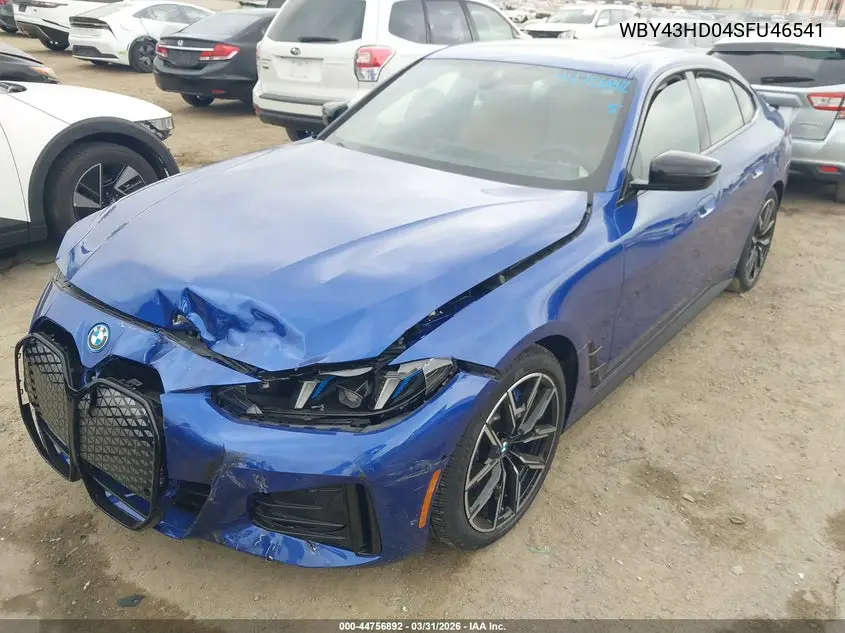 2025 BMW I4 Gran Coupe xDrive40 VIN: WBY43HD04SFU46541 Lot: 44756892