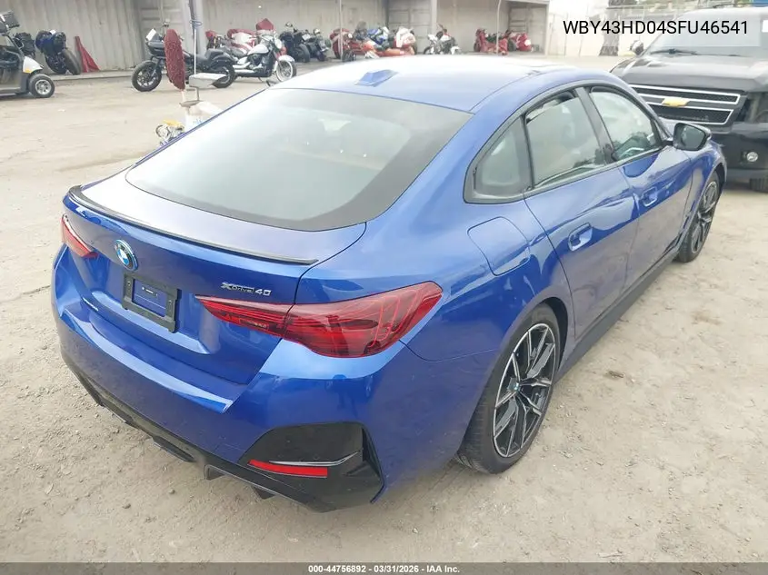 2025 BMW I4 Gran Coupe xDrive40 VIN: WBY43HD04SFU46541 Lot: 44756892