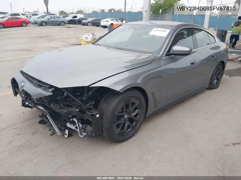 2025 BMW I4 Gran Coupe Edrive40 VIN: WBY23HD08SFV67810 Lot: 45018681