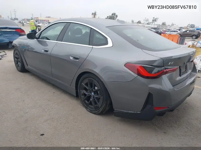 2025 BMW I4 Gran Coupe Edrive40 VIN: WBY23HD08SFV67810 Lot: 45018681
