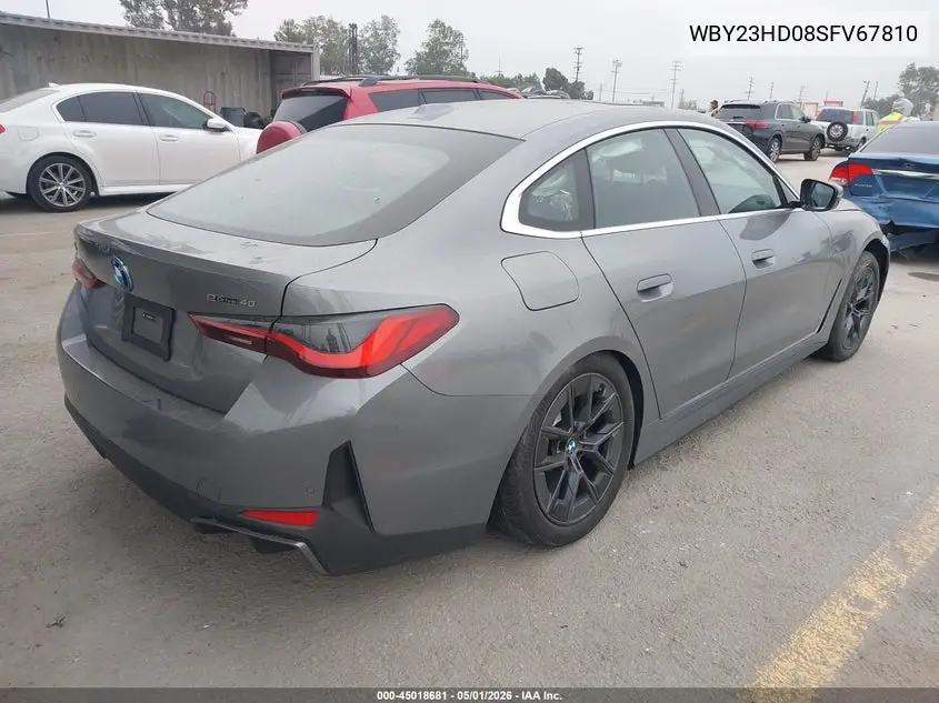2025 BMW I4 Gran Coupe Edrive40 VIN: WBY23HD08SFV67810 Lot: 45018681