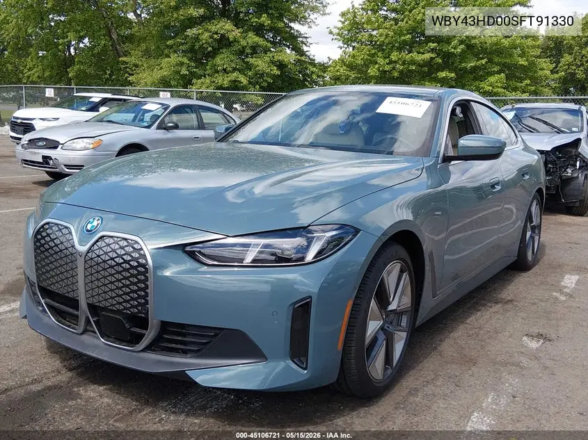 2025 BMW I4 Gran Coupe xDrive40 VIN: WBY43HD00SFT91330 Lot: 45106721