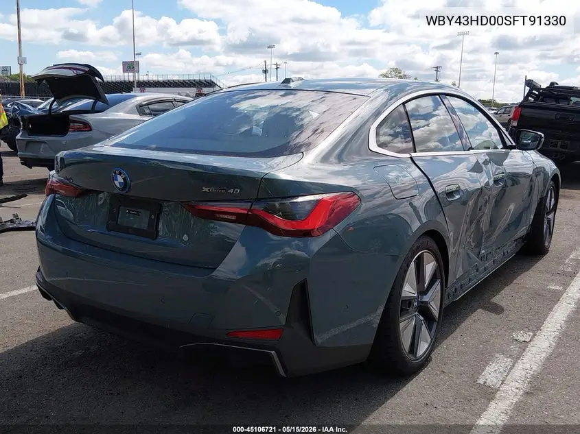 2025 BMW I4 Gran Coupe xDrive40 VIN: WBY43HD00SFT91330 Lot: 45106721