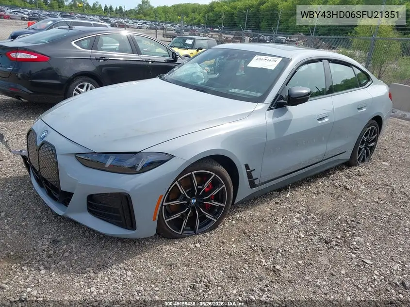 2025 BMW I4 Gran Coupe xDrive40 VIN: WBY43HD06SFU21351 Lot: 45199438