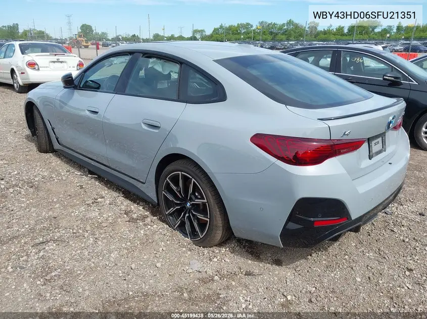 2025 BMW I4 Gran Coupe xDrive40 VIN: WBY43HD06SFU21351 Lot: 45199438