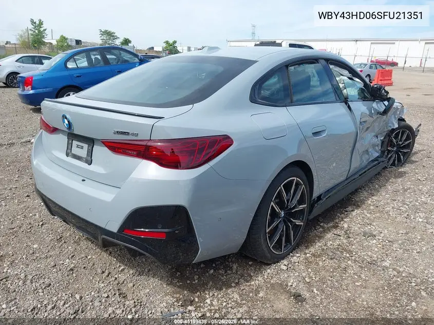2025 BMW I4 Gran Coupe xDrive40 VIN: WBY43HD06SFU21351 Lot: 45199438