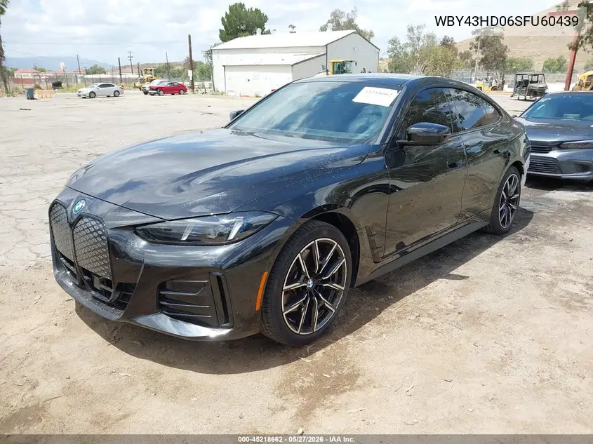 2025 BMW I4 Gran Coupe xDrive40 VIN: WBY43HD06SFU60439 Lot: 45218662