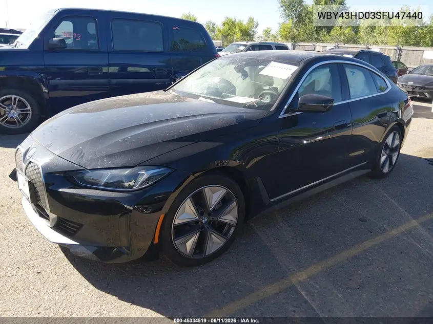 2025 BMW I4 Gran Coupe xDrive40 VIN: WBY43HD03SFU47440 Lot: 45334519