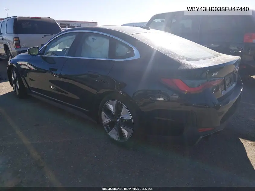 2025 BMW I4 Gran Coupe xDrive40 VIN: WBY43HD03SFU47440 Lot: 45334519