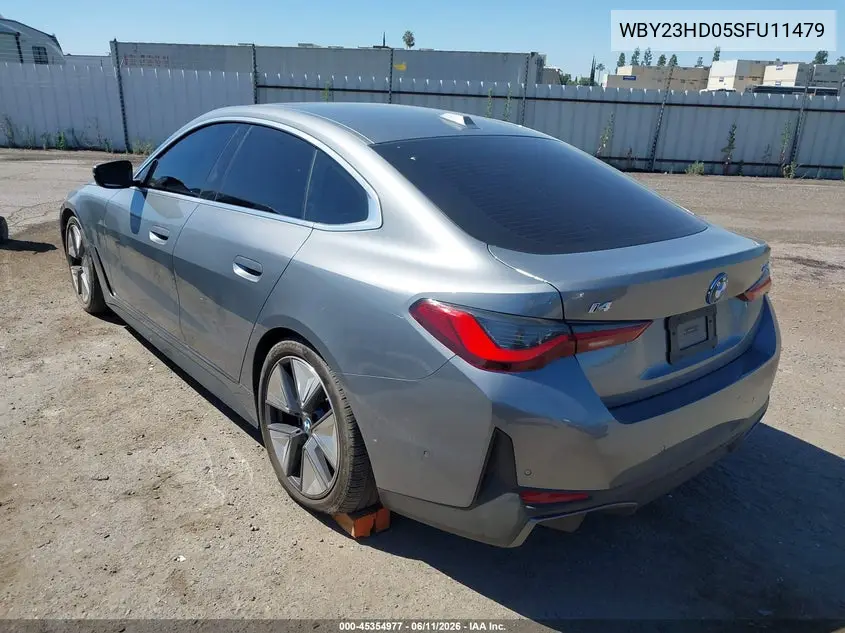 2025 BMW I4 Gran Coupe Edrive40 VIN: WBY23HD05SFU11479 Lot: 45354977