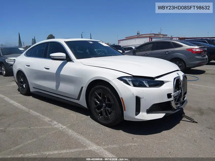2025 BMW I4 Gran Coupe Edrive40 VIN: WBY23HD08SFT98632 Lot: 45396936