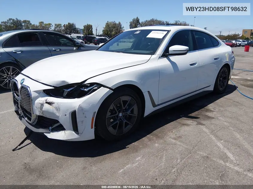 2025 BMW I4 Gran Coupe Edrive40 VIN: WBY23HD08SFT98632 Lot: 45396936