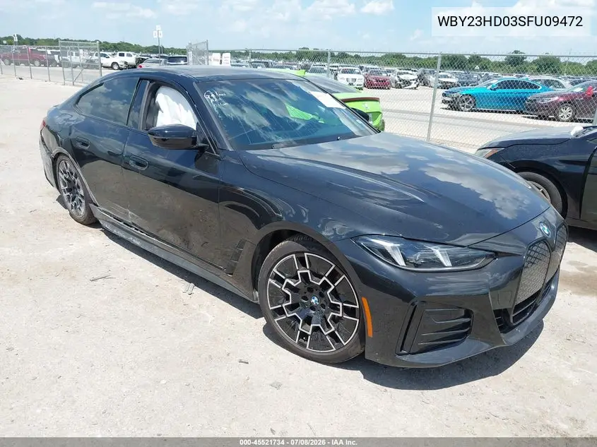 2025 BMW I4 Gran Coupe Edrive40 VIN: WBY23HD03SFU09472 Lot: 45521734