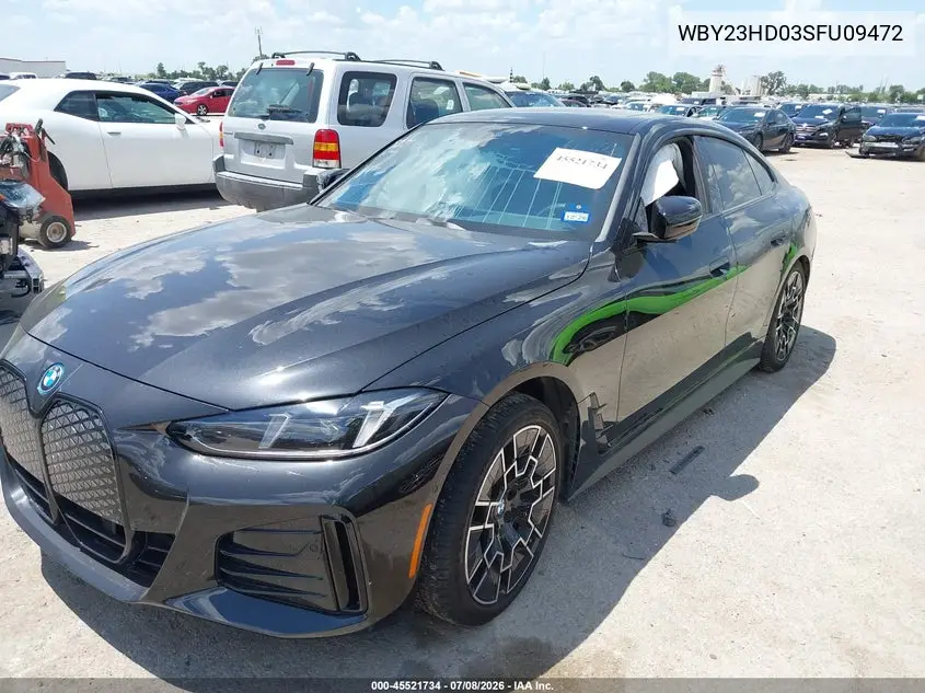 2025 BMW I4 Gran Coupe Edrive40 VIN: WBY23HD03SFU09472 Lot: 45521734