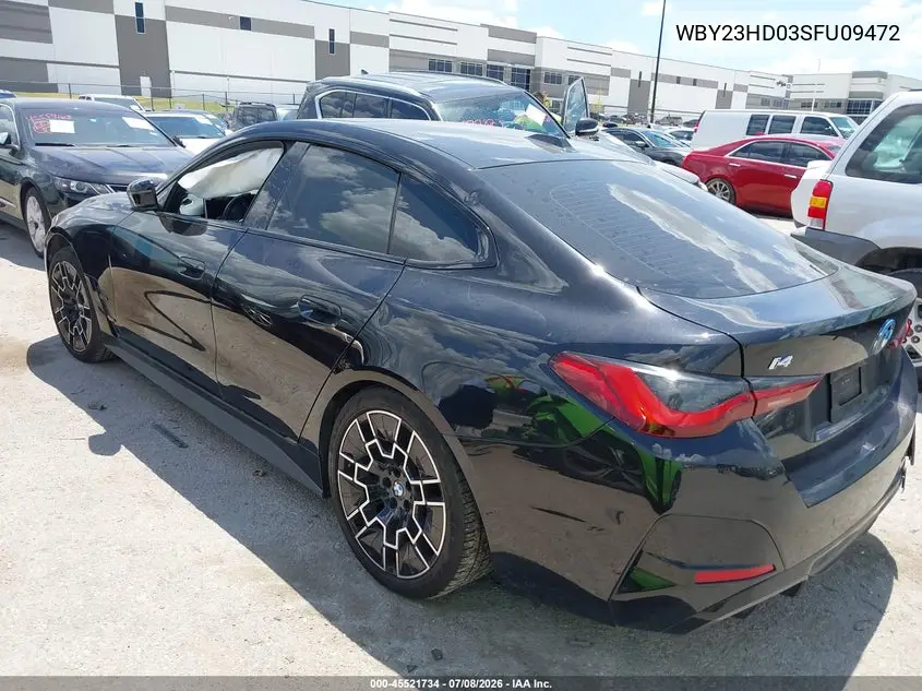 2025 BMW I4 Gran Coupe Edrive40 VIN: WBY23HD03SFU09472 Lot: 45521734
