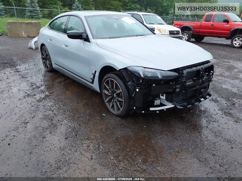 2025 BMW I4 Gran Coupe M50 VIN: WBY33HD03SFU35333 Lot: 45529400