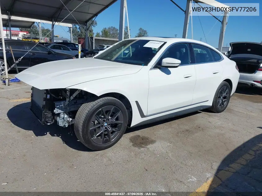 2025 BMW I4 Gran Coupe Edrive40 VIN: WBY23HD0XSFV77206 Lot: 45541437