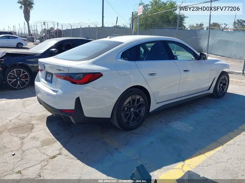 2025 BMW I4 Gran Coupe Edrive40 VIN: WBY23HD0XSFV77206 Lot: 45541437