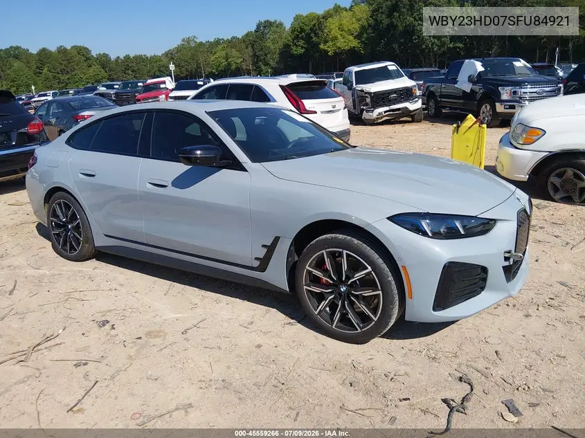 2025 BMW I4 Gran Coupe Edrive40 VIN: WBY23HD07SFU84921 Lot: 45559266