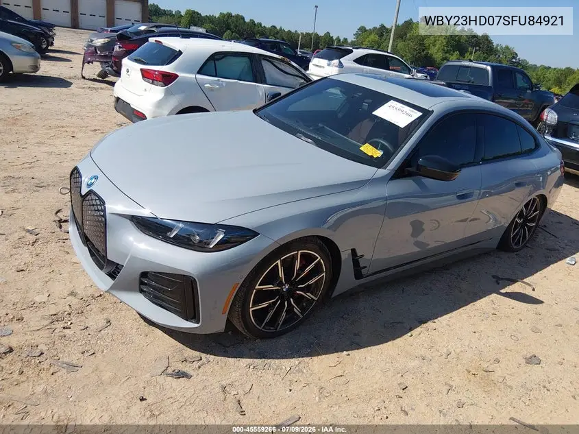 2025 BMW I4 Gran Coupe Edrive40 VIN: WBY23HD07SFU84921 Lot: 45559266