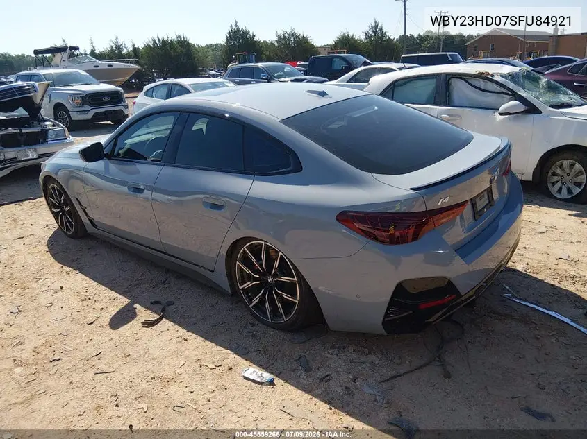 2025 BMW I4 Gran Coupe Edrive40 VIN: WBY23HD07SFU84921 Lot: 45559266