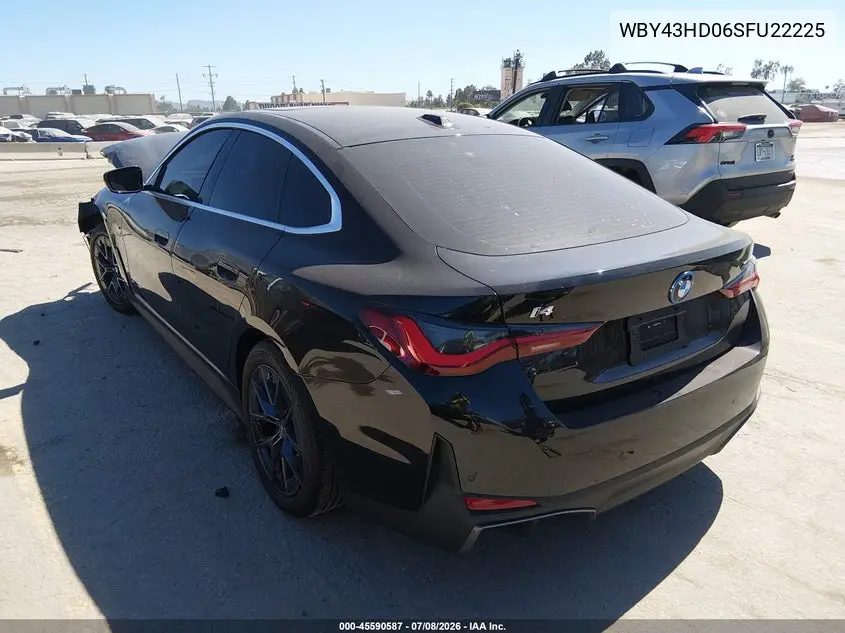 2025 BMW I4 Gran Coupe xDrive40 VIN: WBY43HD06SFU22225 Lot: 45590587