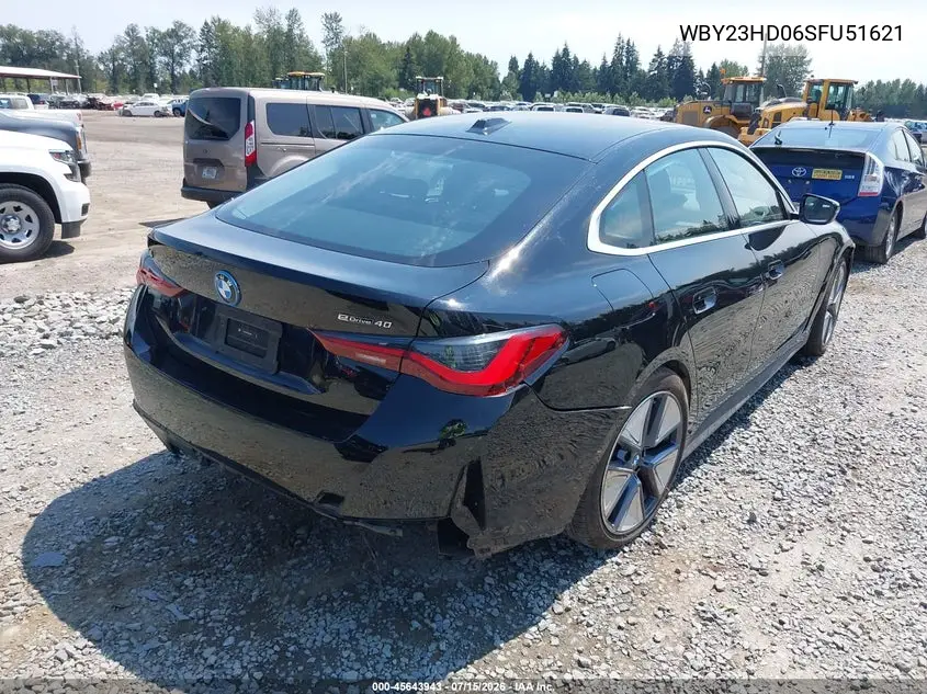 2025 BMW I4 Gran Coupe Edrive40 VIN: WBY23HD06SFU51621 Lot: 45643943