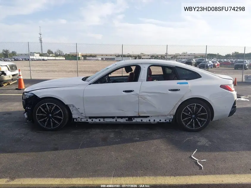 2025 BMW I4 Gran Coupe Edrive40 VIN: WBY23HD08SFU74298 Lot: 45653183