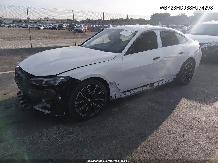 2025 BMW I4 Gran Coupe Edrive40 VIN: WBY23HD08SFU74298 Lot: 45653183