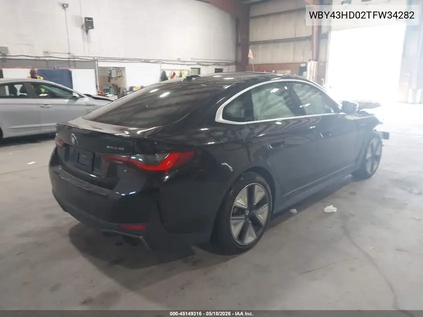 2026 BMW I4 Gran Coupe xDrive40 VIN: WBY43HD02TFW34282 Lot: 45149316