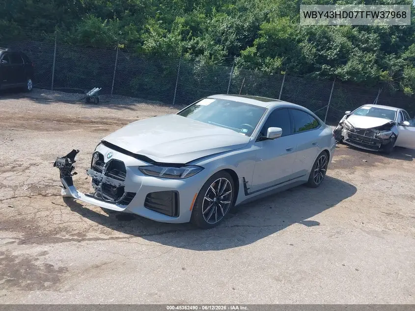 2026 BMW I4 Gran Coupe xDrive40 VIN: WBY43HD07TFW37968 Lot: 45362490