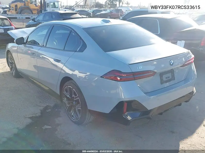2024 BMW I5 Edrive40 VIN: WBY33FK07RCS33615 Lot: 44496324