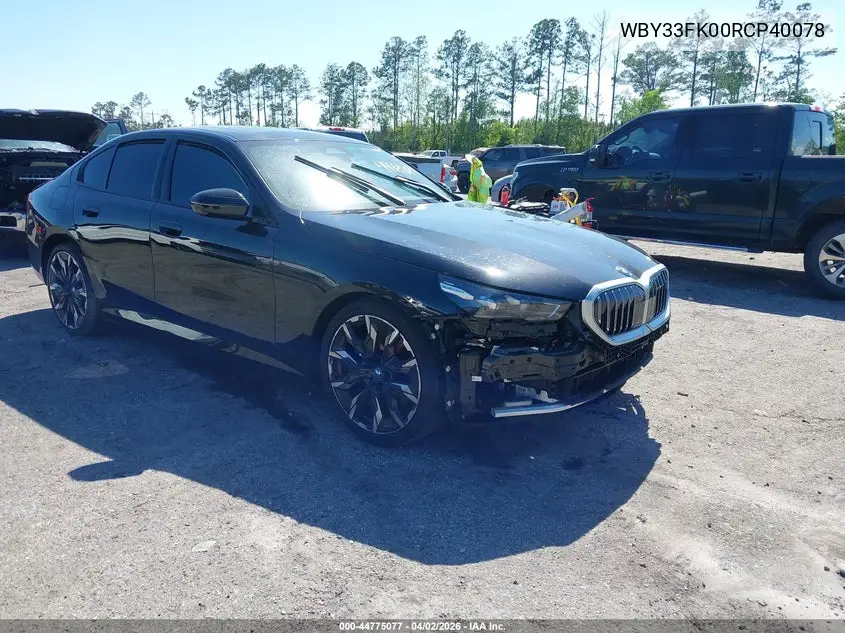 2024 BMW I5 Edrive40 VIN: WBY33FK00RCP40078 Lot: 44775077