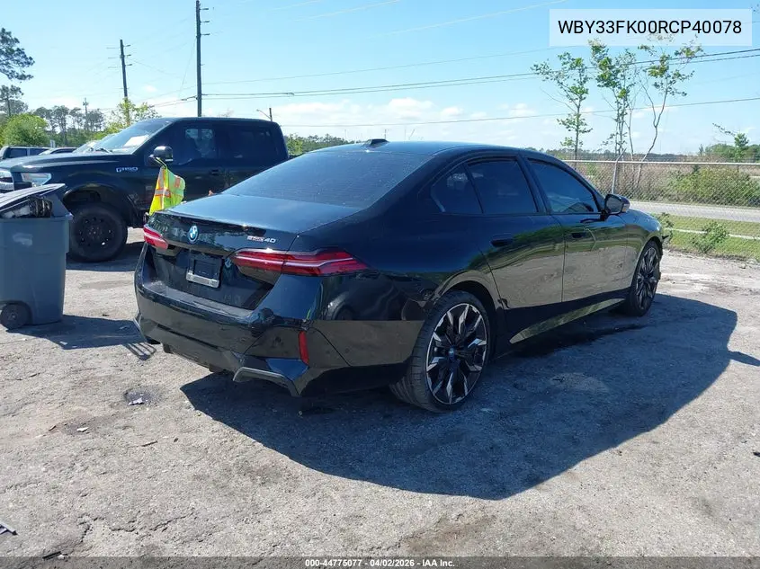 2024 BMW I5 Edrive40 VIN: WBY33FK00RCP40078 Lot: 44775077