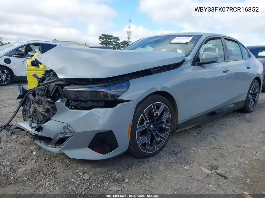 2024 BMW I5 Edrive40 VIN: WBY33FK07RCR16852 Lot: 44951397
