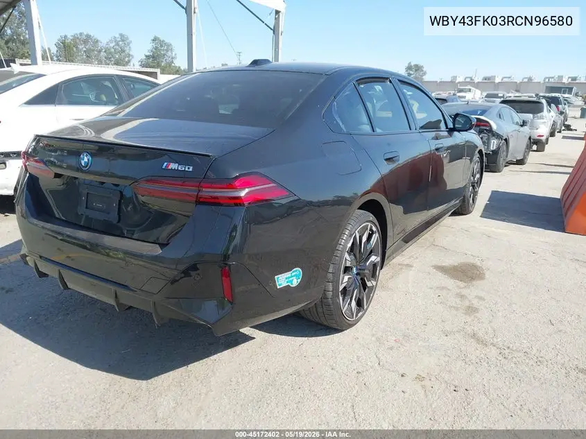 2024 BMW I5 M60 VIN: WBY43FK03RCN96580 Lot: 45172402