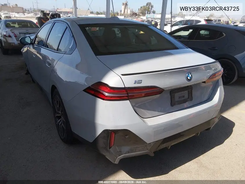2024 BMW I5 Edrive40 VIN: WBY33FK03RCR43725 Lot: 45311085