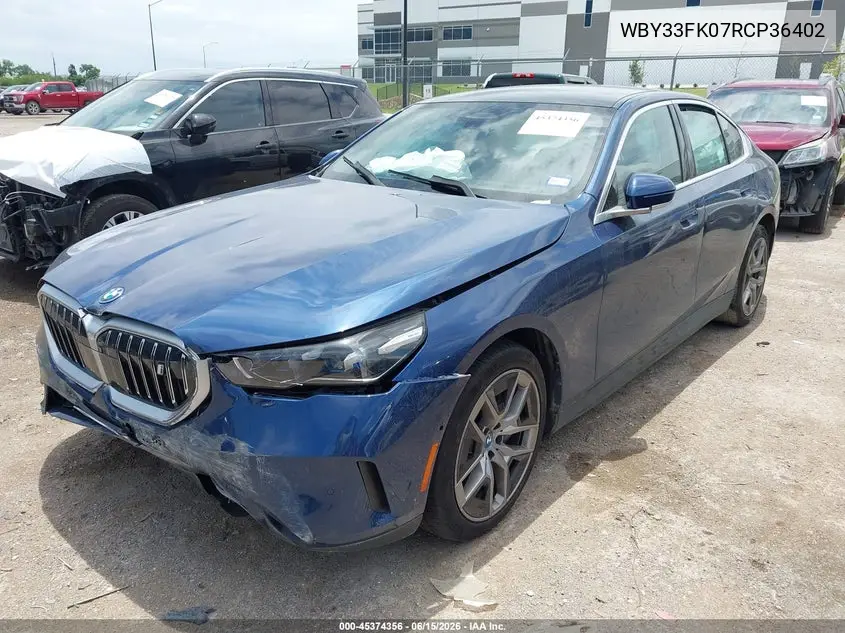2024 BMW I5 Edrive40 VIN: WBY33FK07RCP36402 Lot: 45374356