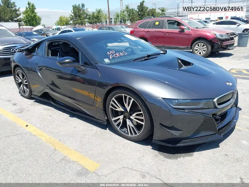 2016 BMW I8 VIN: WBY2Z2C58GV674961 Lot: 45402025