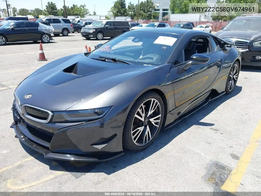 2016 BMW I8 VIN: WBY2Z2C58GV674961 Lot: 45402025