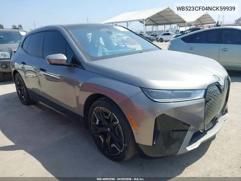 2022 BMW Ix xDrive50 VIN: WB523CF04NCK59939 Lot: 45002268
