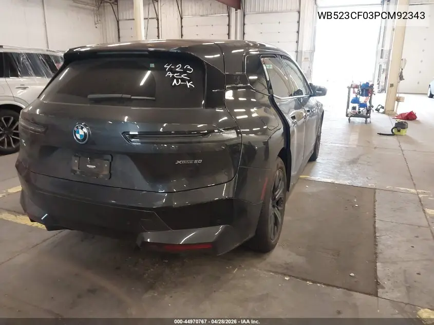 2023 BMW Ix xDrive50 VIN: WB523CF03PCM92343 Lot: 44970767