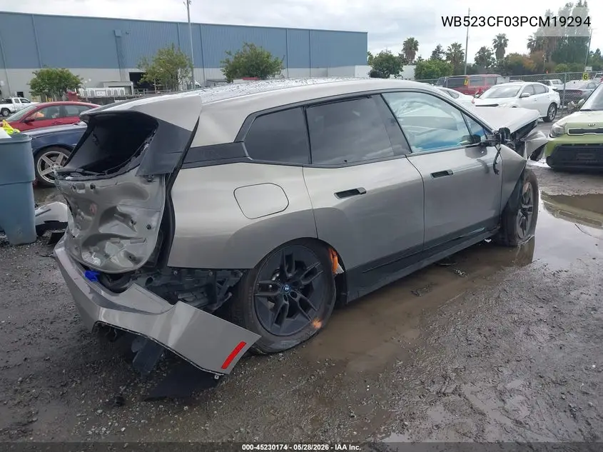 2023 BMW Ix xDrive50 VIN: WB523CF03PCM19294 Lot: 45230174