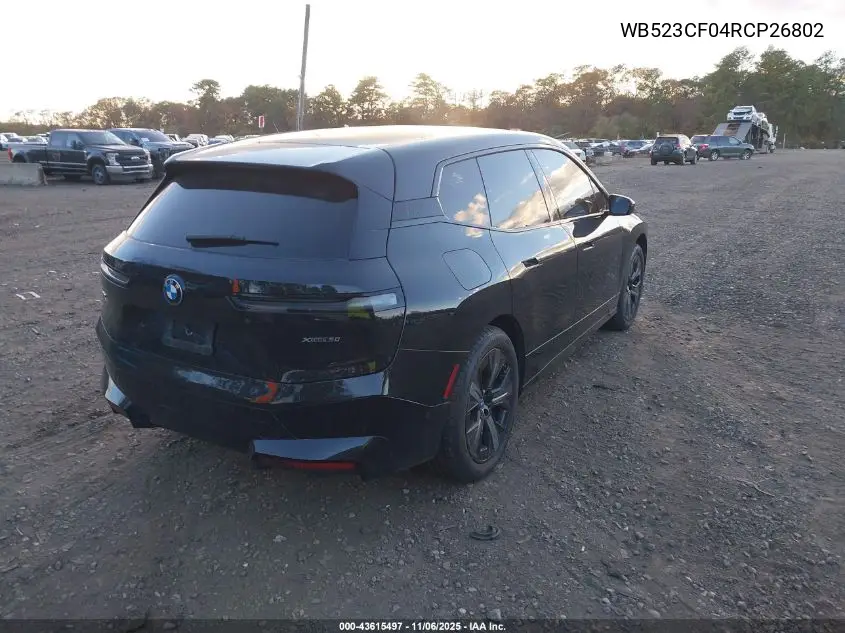 2024 BMW Ix xDrive50 VIN: WB523CF04RCP26802 Lot: 43615497
