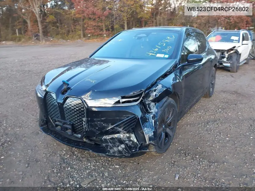 2024 BMW Ix xDrive50 VIN: WB523CF04RCP26802 Lot: 43615497