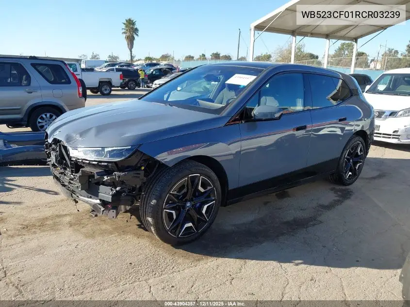 2024 BMW Ix xDrive50 VIN: WB523CF01RCR03239 Lot: 43904357