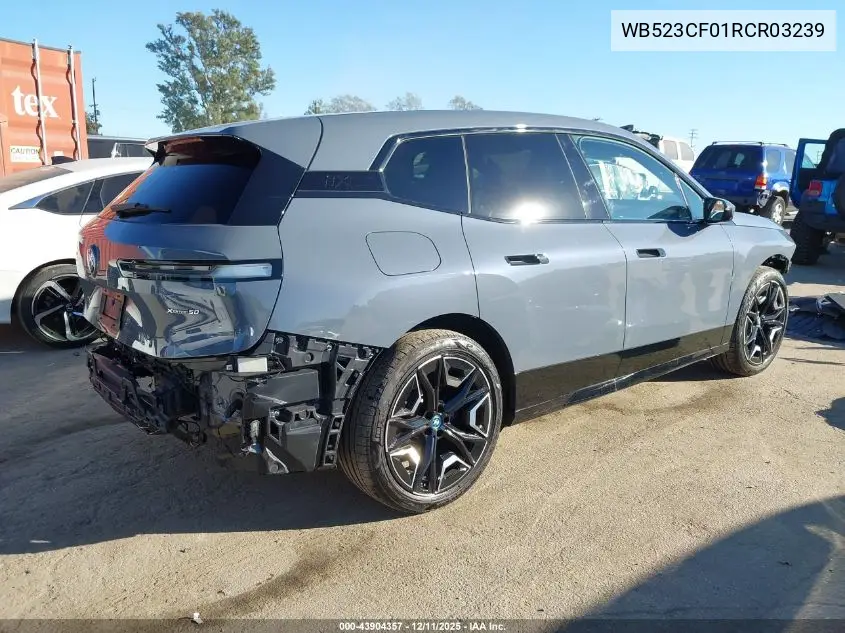2024 BMW Ix xDrive50 VIN: WB523CF01RCR03239 Lot: 43904357