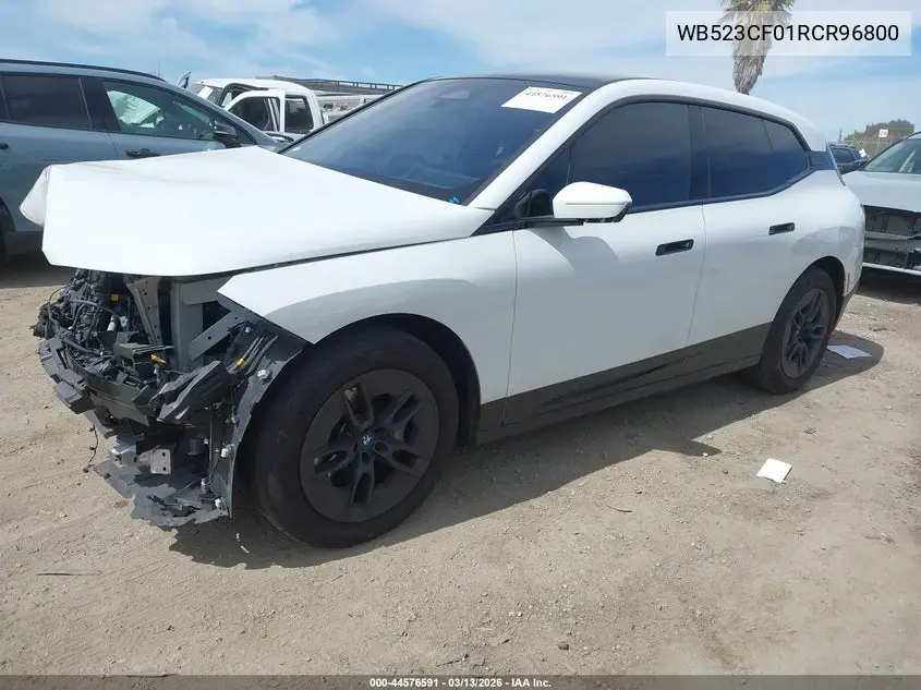 2024 BMW Ix xDrive50 VIN: WB523CF01RCR96800 Lot: 44576591
