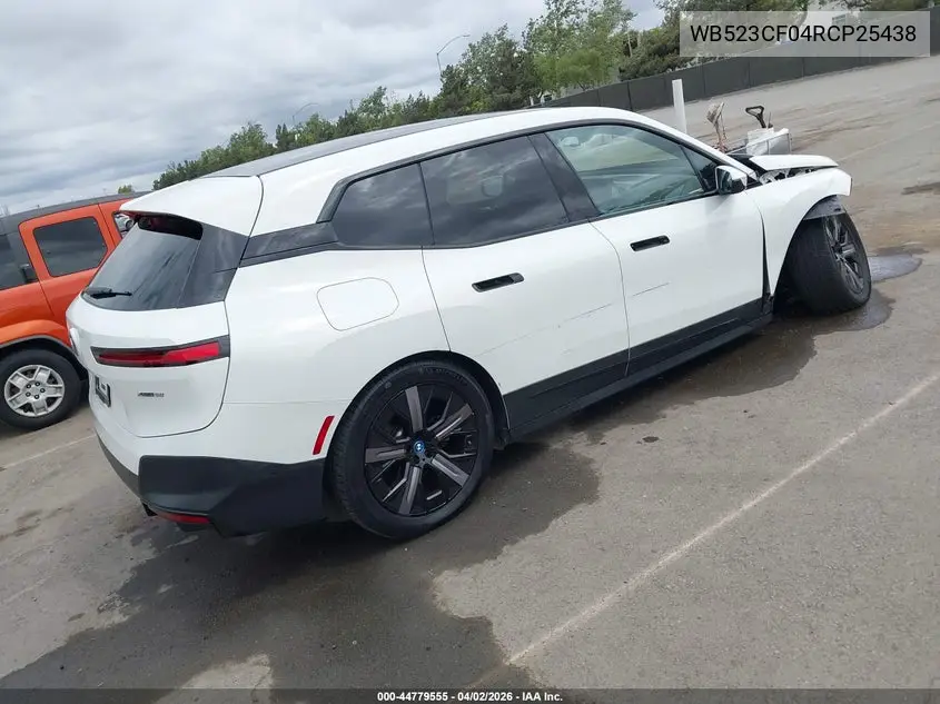 2024 BMW Ix xDrive50 VIN: WB523CF04RCP25438 Lot: 44779555