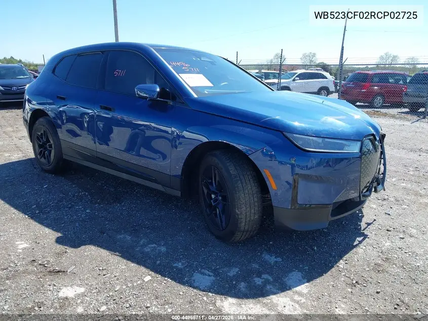 2024 BMW Ix xDrive50 VIN: WB523CF02RCP02725 Lot: 44965711
